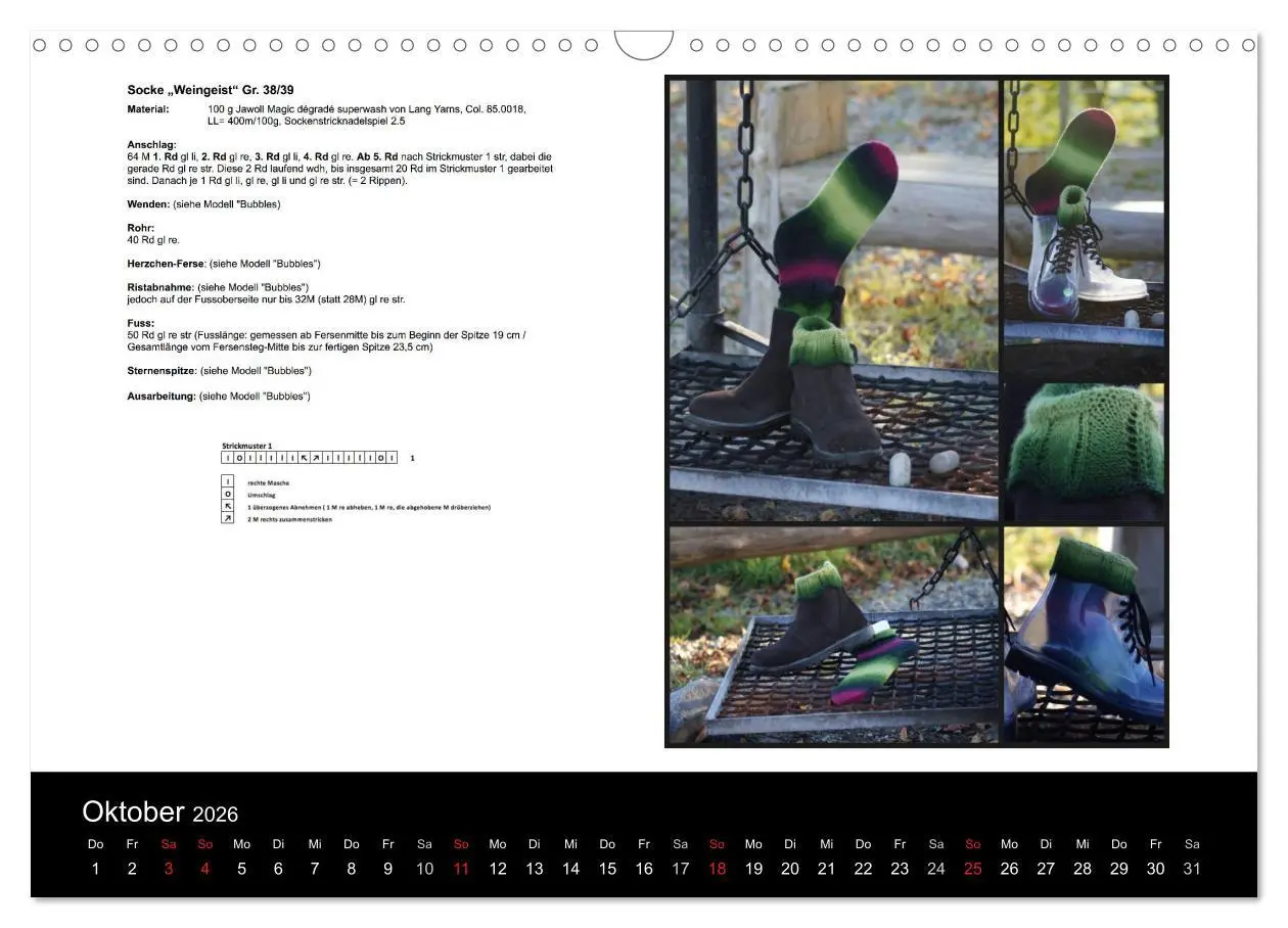 Bild: 9783516098389 | Sockenkalender Bootsocks 2026 (Wandkalender 2026 DIN A3 quer),...