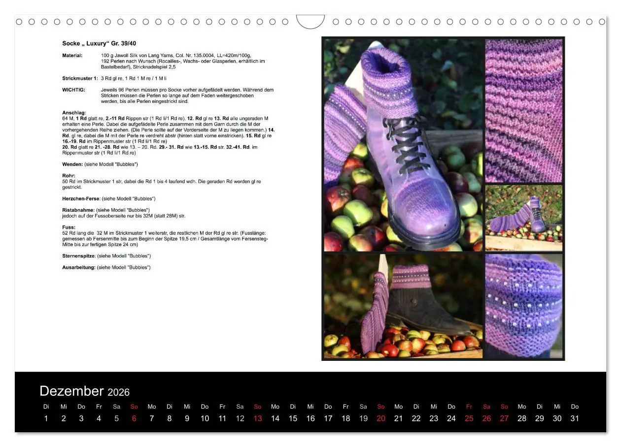 Bild: 9783516098389 | Sockenkalender Bootsocks 2026 (Wandkalender 2026 DIN A3 quer),...