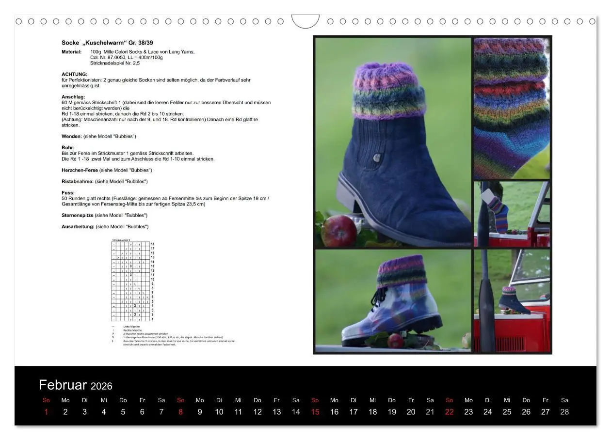 Bild: 9783516098389 | Sockenkalender Bootsocks 2026 (Wandkalender 2026 DIN A3 quer),...