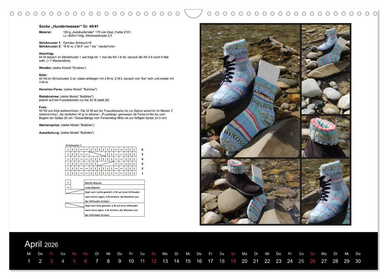Bild: 9783516098389 | Sockenkalender Bootsocks 2026 (Wandkalender 2026 DIN A3 quer),...