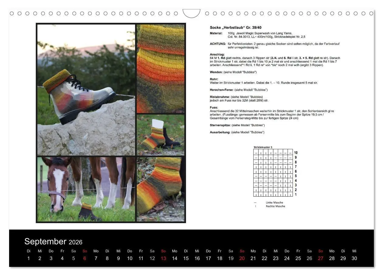 Bild: 9783516098389 | Sockenkalender Bootsocks 2026 (Wandkalender 2026 DIN A3 quer),...