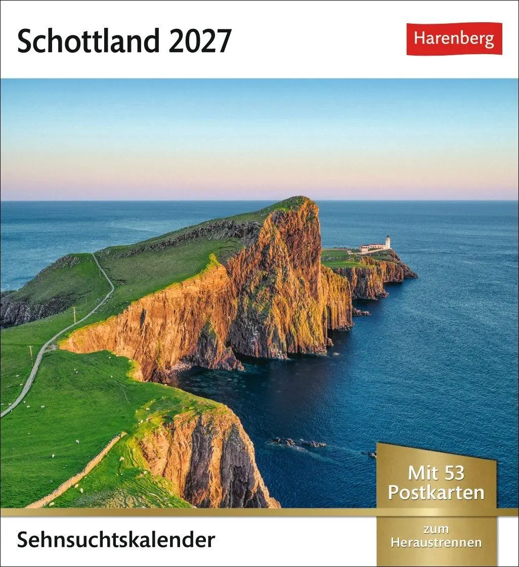 Cover: 9783840038389 | Schottland Sehnsuchtskalender 2027 - Wochenkalender mit 53 Postkarten