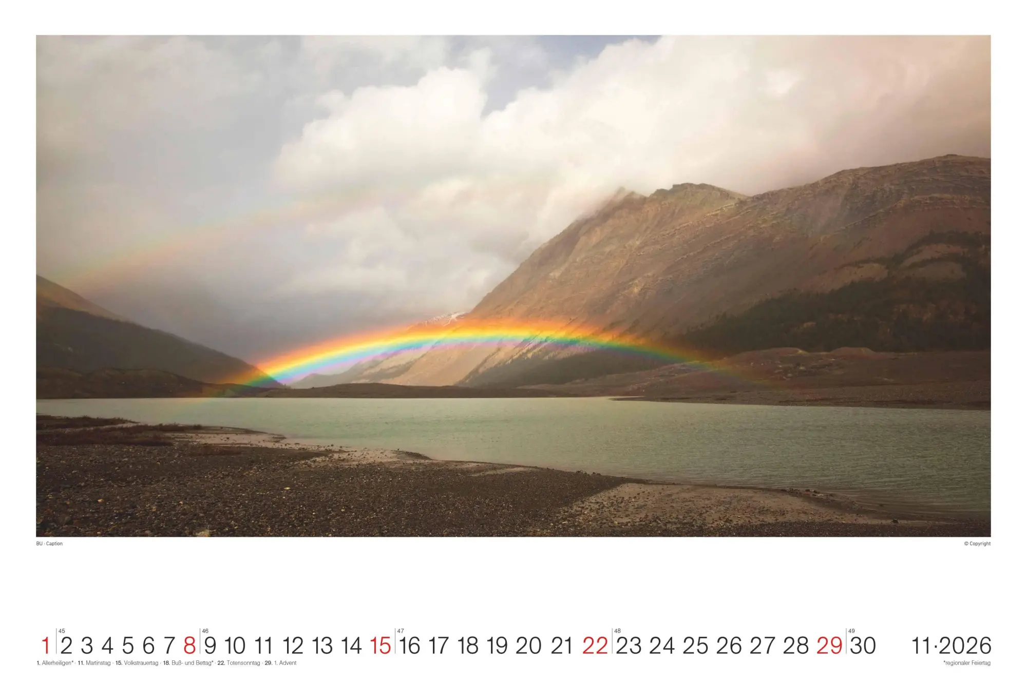 Bild: 4069095008489 | Regenbogen - Wandkalender im Format 49, 5 x 33 | Kalender | 14 S.