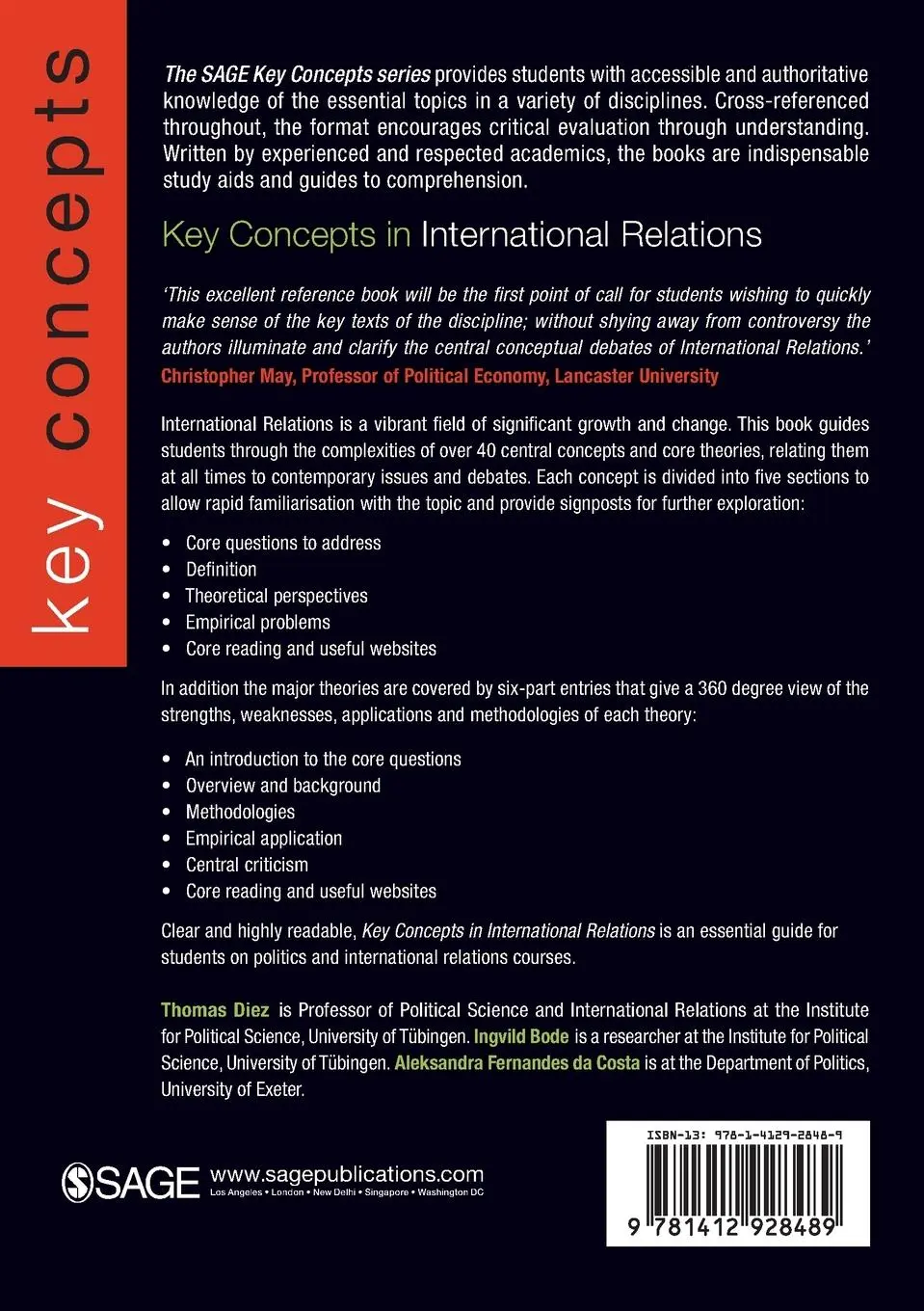 Rückseite: 9781412928489 | Key Concepts in International Relations | Thomas Diez (u. a.) | Buch