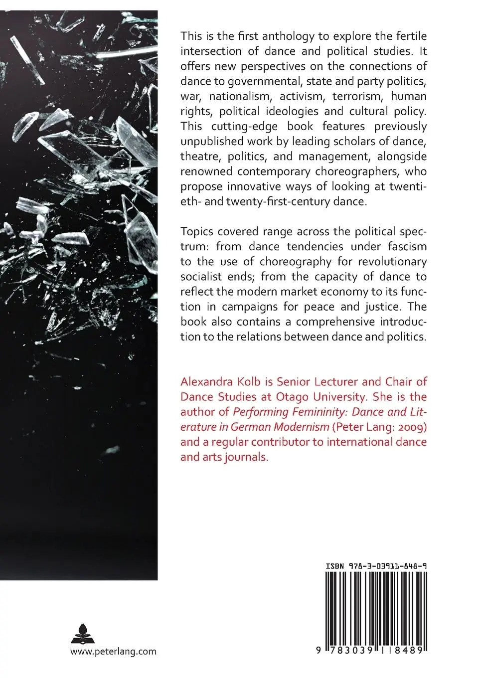 Rückseite: 9783039118489 | Dance and Politics | Alexandra Kolb | Taschenbuch | Englisch | 2010