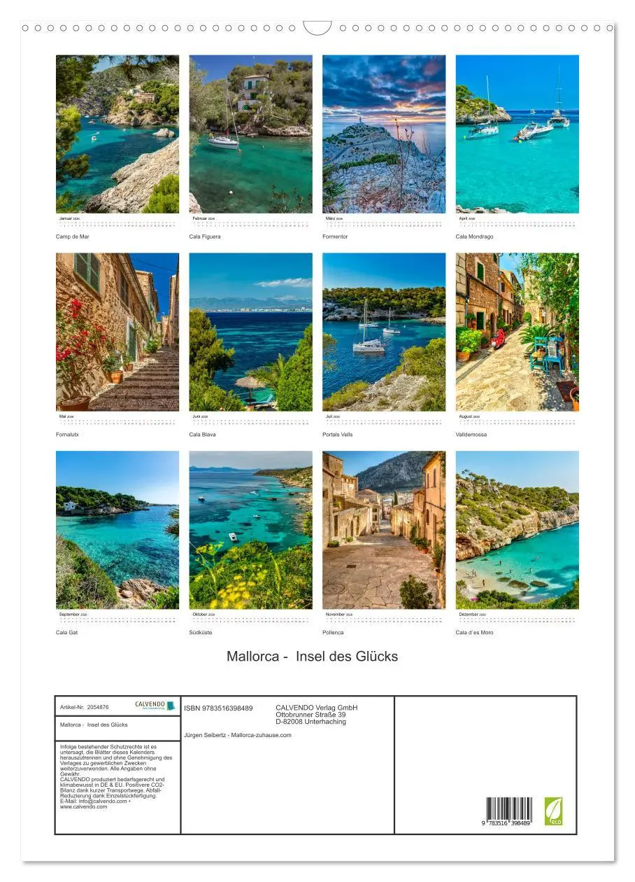 Bild: 9783516398489 | Mallorca - Insel des Glücks (Wandkalender 2026 DIN A2 hoch),...