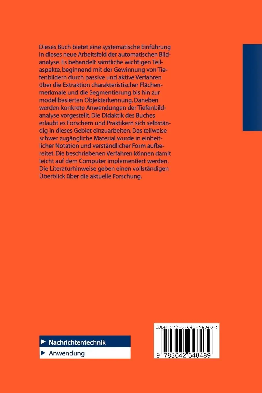Rückseite: 9783642648489 | Dreidimensionales Computersehen | Xiaoyi Jiang (u. a.) | Taschenbuch