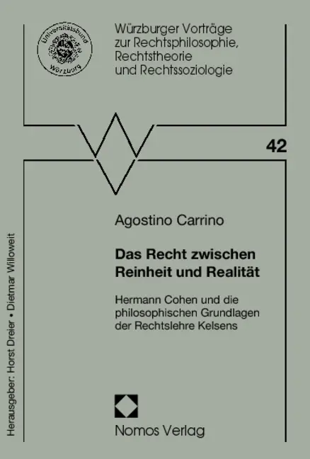 Cover: 9783832968489 | Das Recht zwischen Reinheit und Realität | Agostino Carrino | Buch