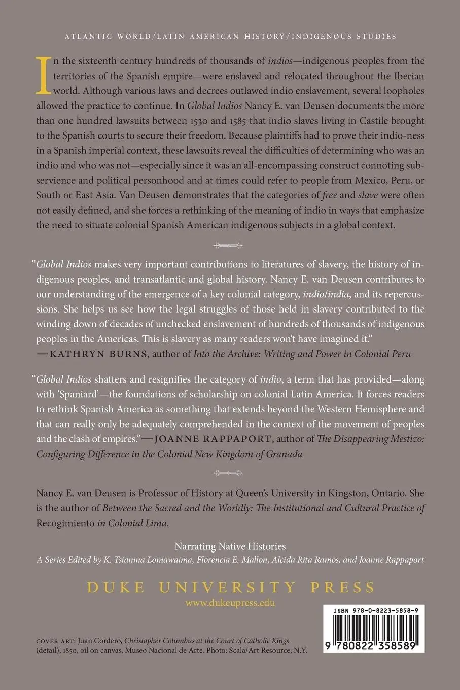 Rückseite: 9780822358589 | Global Indios | Nancy E. van Deusen | Taschenbuch | Englisch | 2015