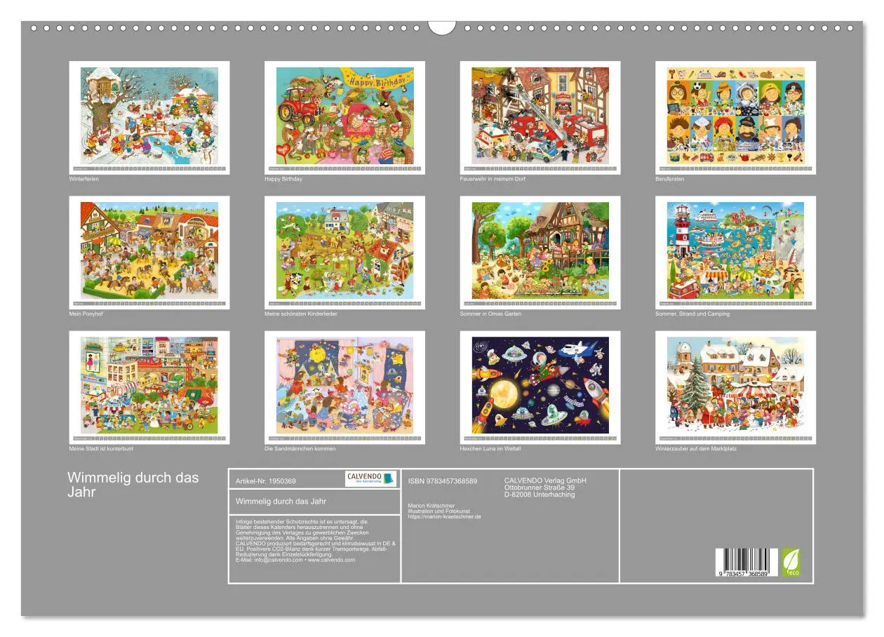 Bild: 9783457368589 | Wimmelig durch das Jahr (Wandkalender 2026 DIN A2 quer), CALVENDO...