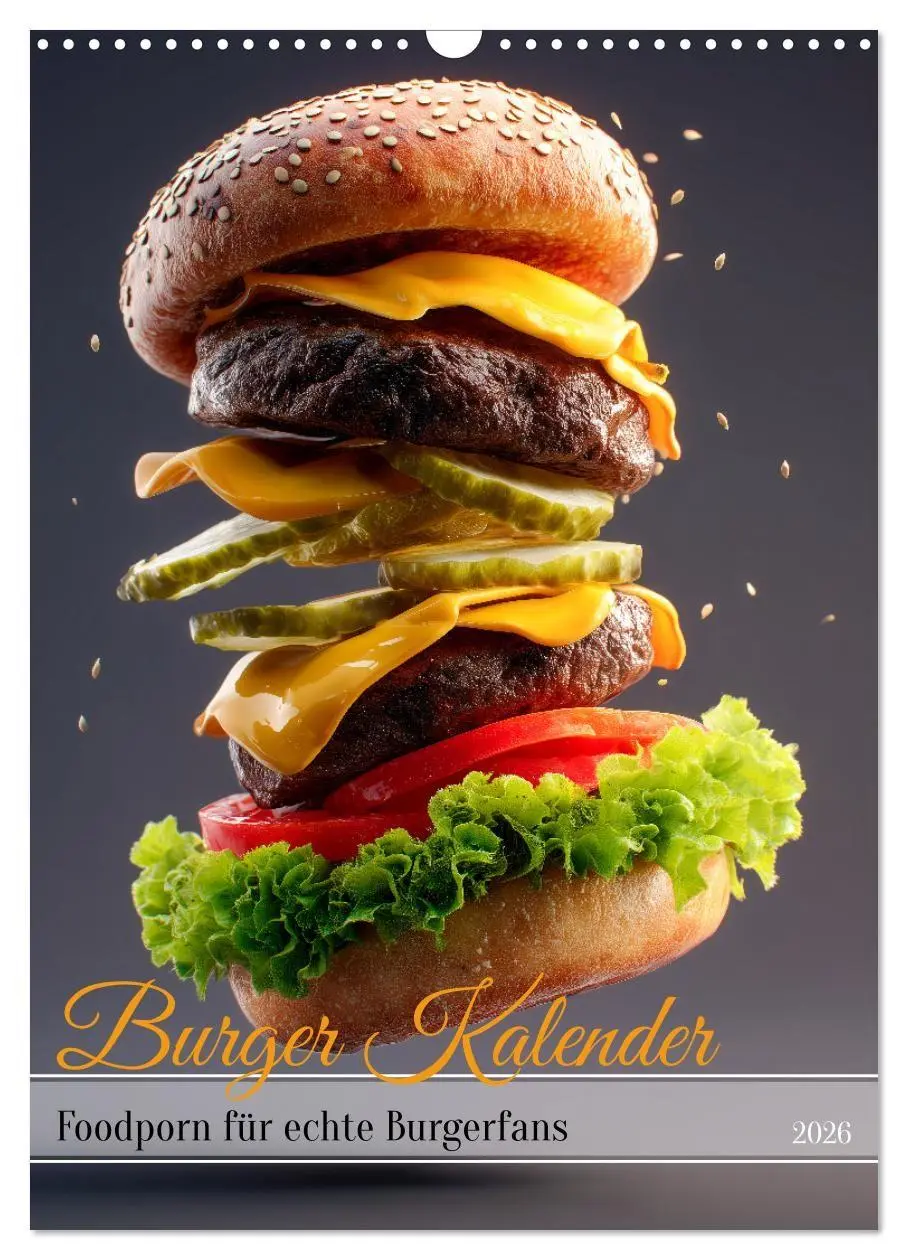 Cover: 9783516698589 | Burger Kalender - Foodporn für echte Burgerfans (Wandkalender 2026...