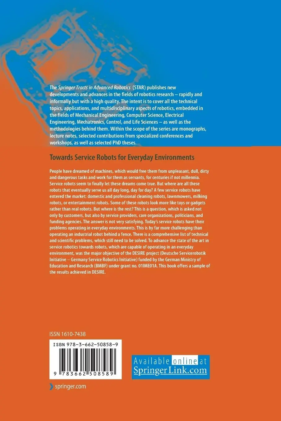 Rückseite: 9783662508589 | Towards Service Robots for Everyday Environments | Prassler (u. a.)