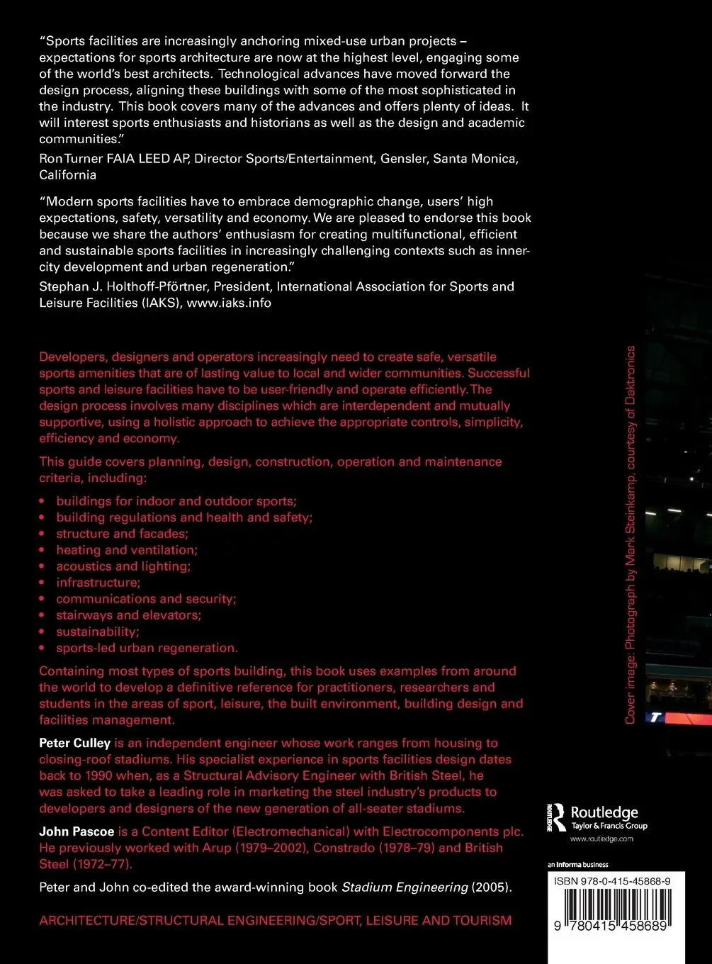 Rückseite: 9780415458689 | Sports Facilities and Technologies | Peter Culley (u. a.) | Buch