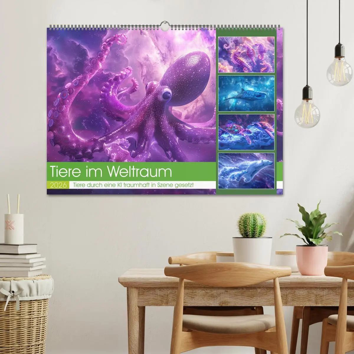 Bild: 9783457428689 | Tiere im Weltraum (Wandkalender 2026 DIN A2 quer), CALVENDO...