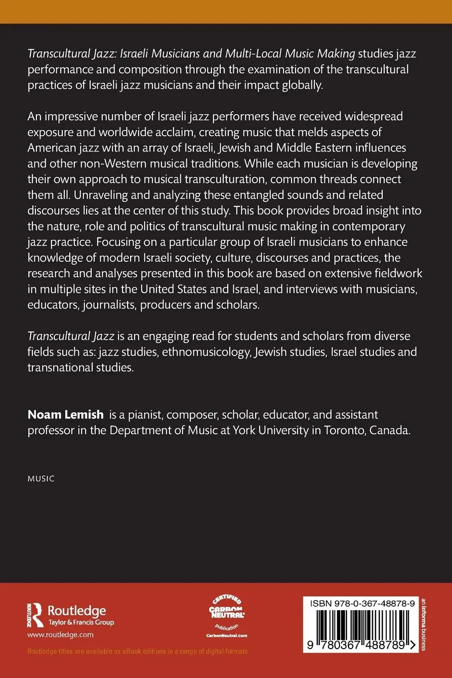 Rückseite: 9780367488789 | Transcultural Jazz | Israeli Musicians and Multi-Local Music Making