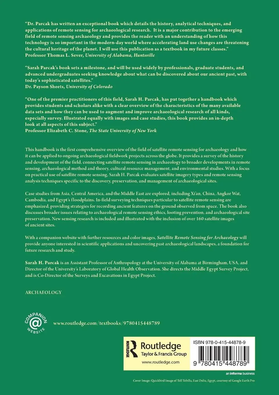 Rückseite: 9780415448789 | Satellite Remote Sensing for Archaeology | Sarah H. Parcak | Buch