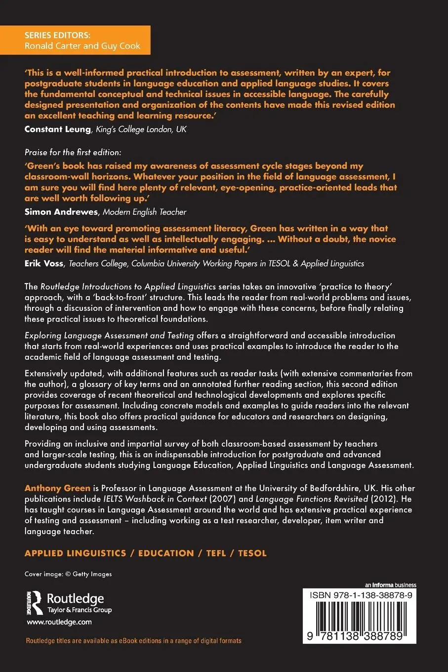 Rückseite: 9781138388789 | Exploring Language Assessment and Testing | Language in Action | Green