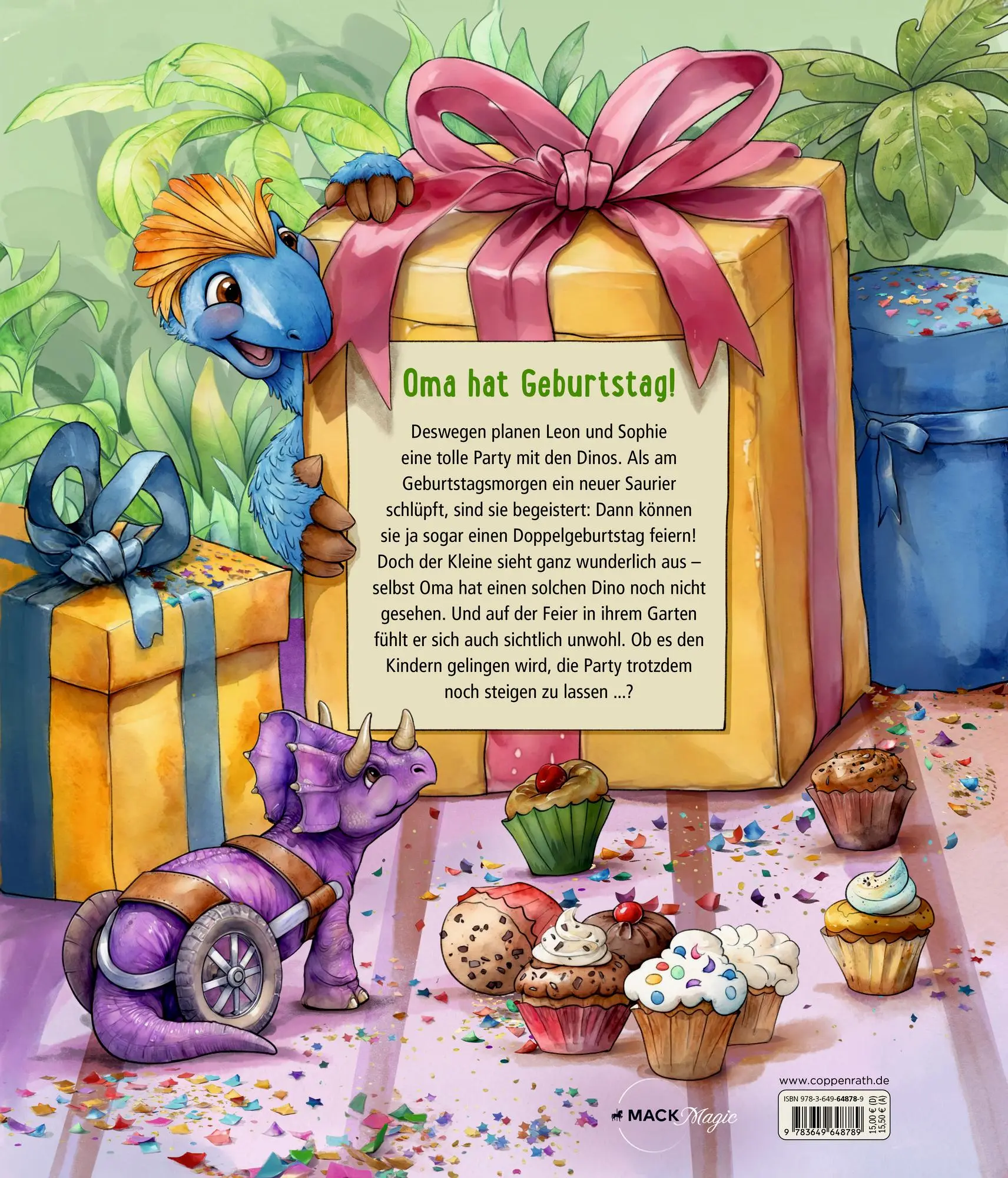 Rückseite: 9783649648789 | Dinosaurier auf Omas Geburtstag (Bd. 5) | Dominik Hochwald (u. a.)