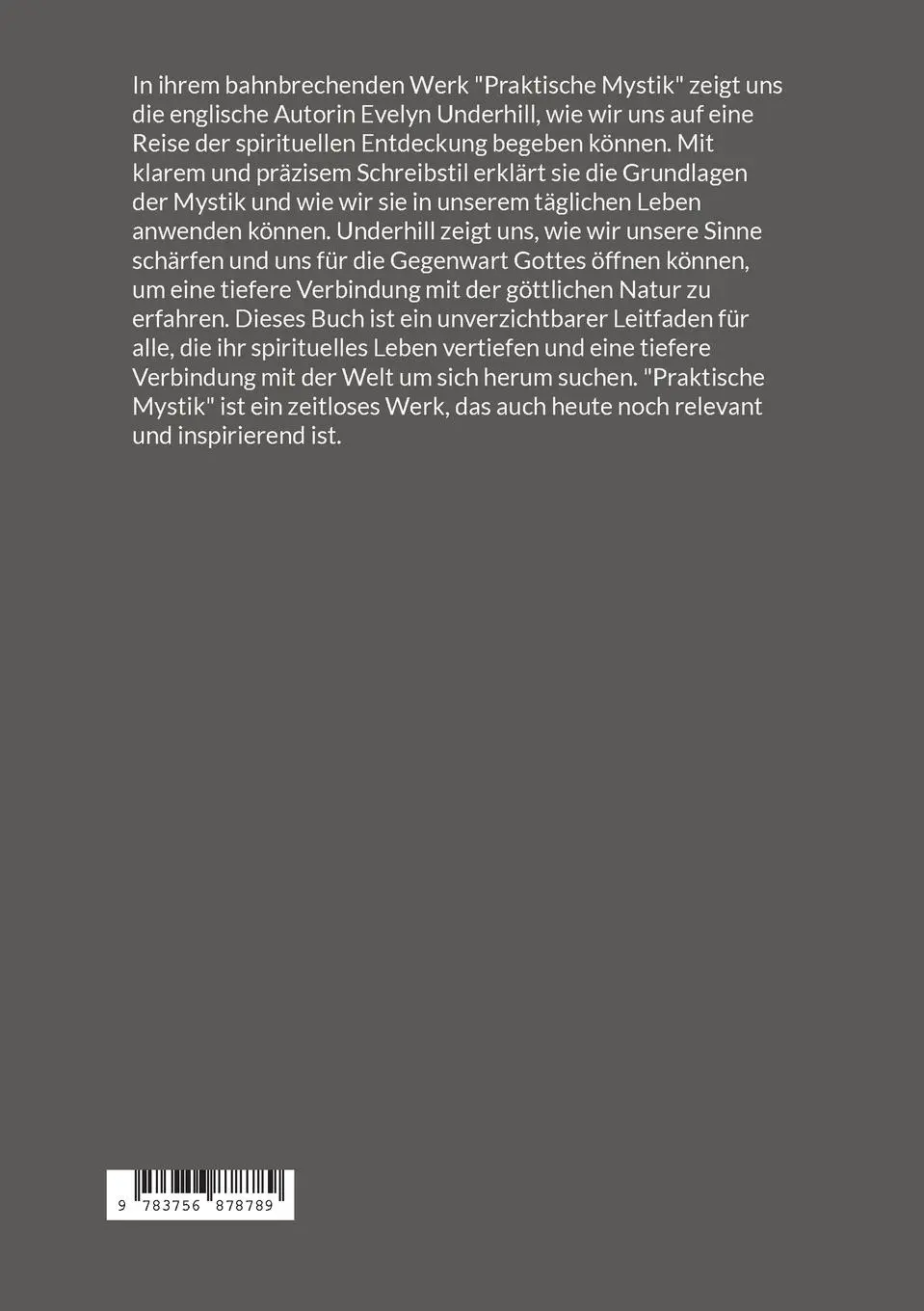 Rückseite: 9783756878789 | Praktische Mystik | Evelyn Underhill | Taschenbuch | Die Blaue Edition
