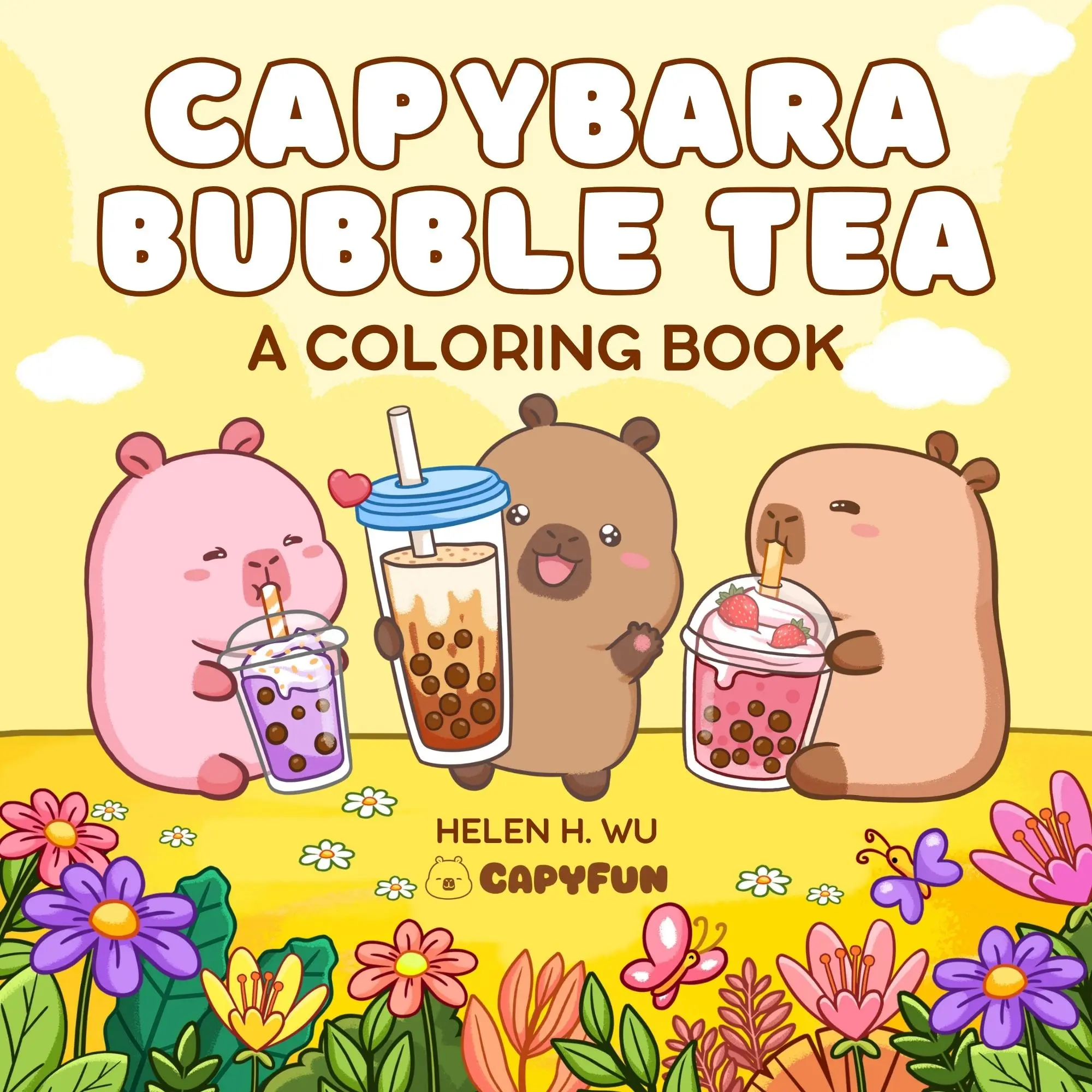 Cover: 9781953458889 | Capybara Bubble Tea | A Coloring Book | Helen H Wu | Taschenbuch