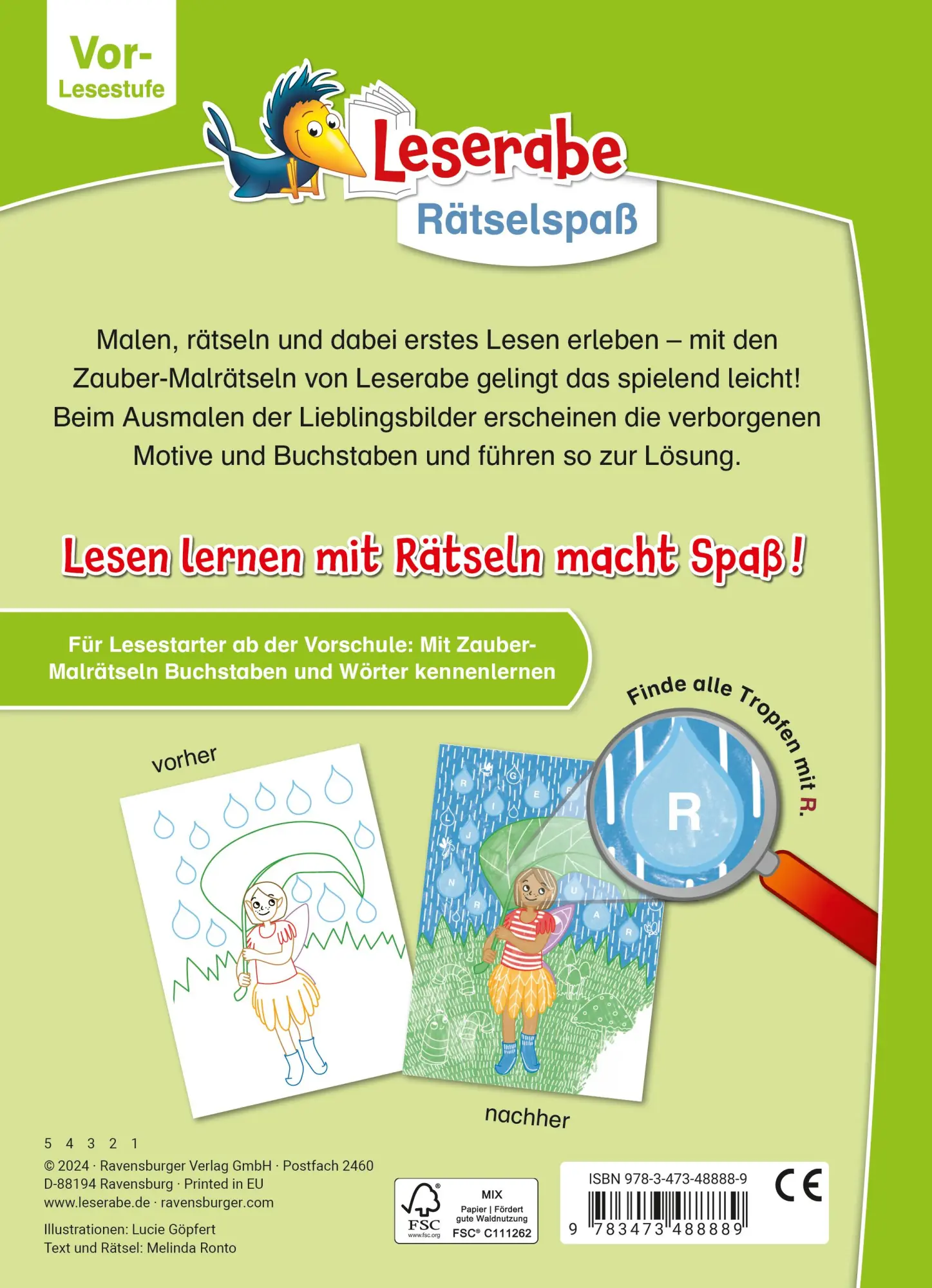 Rückseite: 9783473488889 | Leserabe Rätselspaß - Zauber-Malrätsel zum Lesenlernen: Feen...