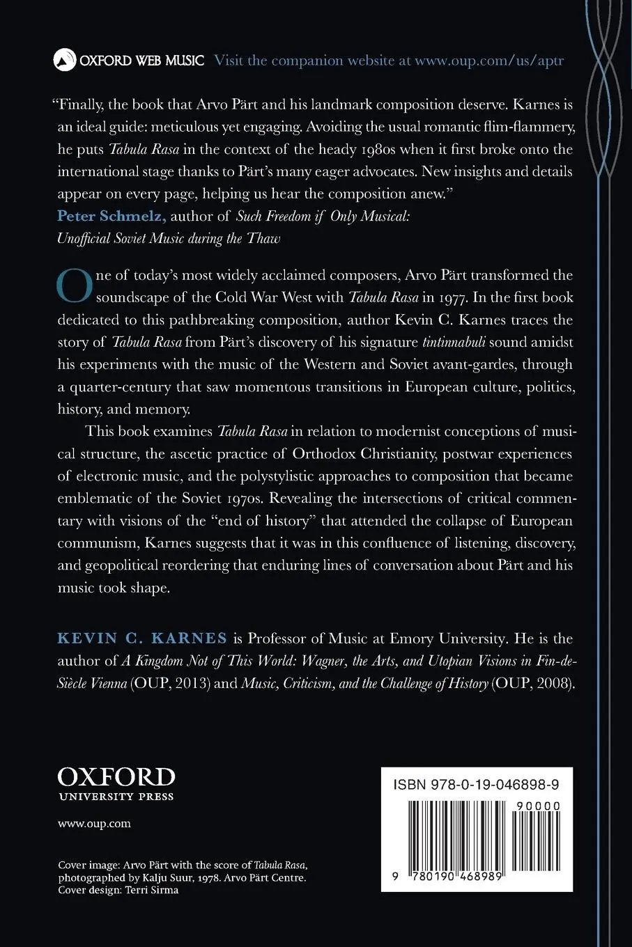 Rückseite: 9780190468989 | Arvo Part's Tabula Rasa | Kevin C. Karnes | Taschenbuch | Englisch