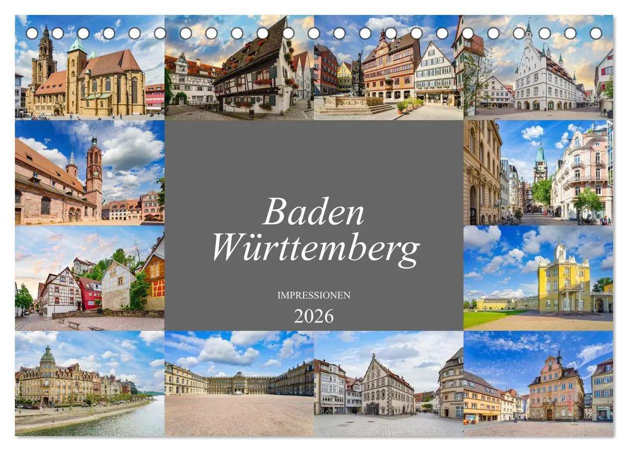 Cover: 9783457638989 | Baden-Württemberg Stadtansichten (Tischkalender 2026 DIN A5 quer),...