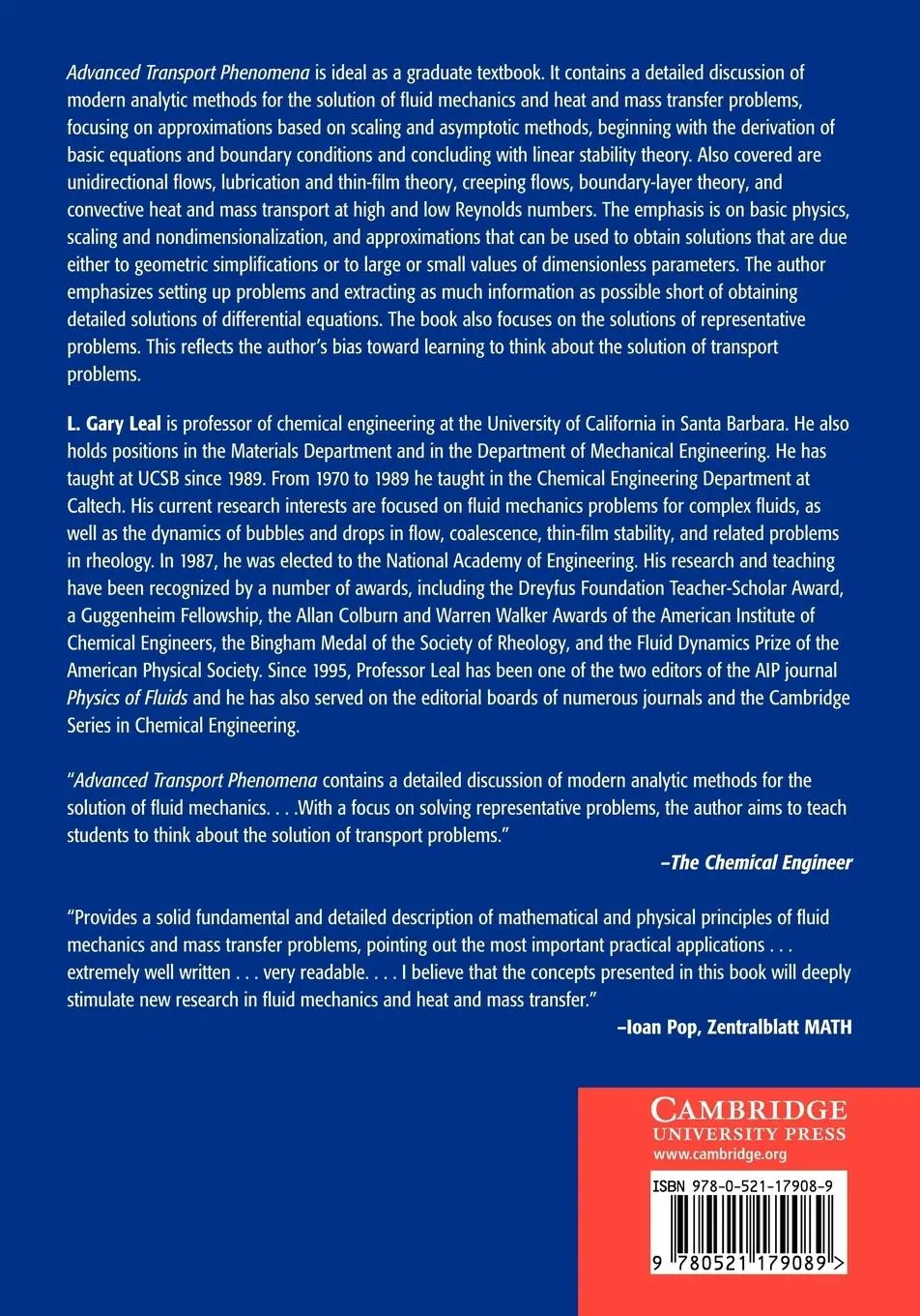 Rückseite: 9780521179089 | Advanced Transport Phenomena | L. Gary Leal | Taschenbuch | Englisch