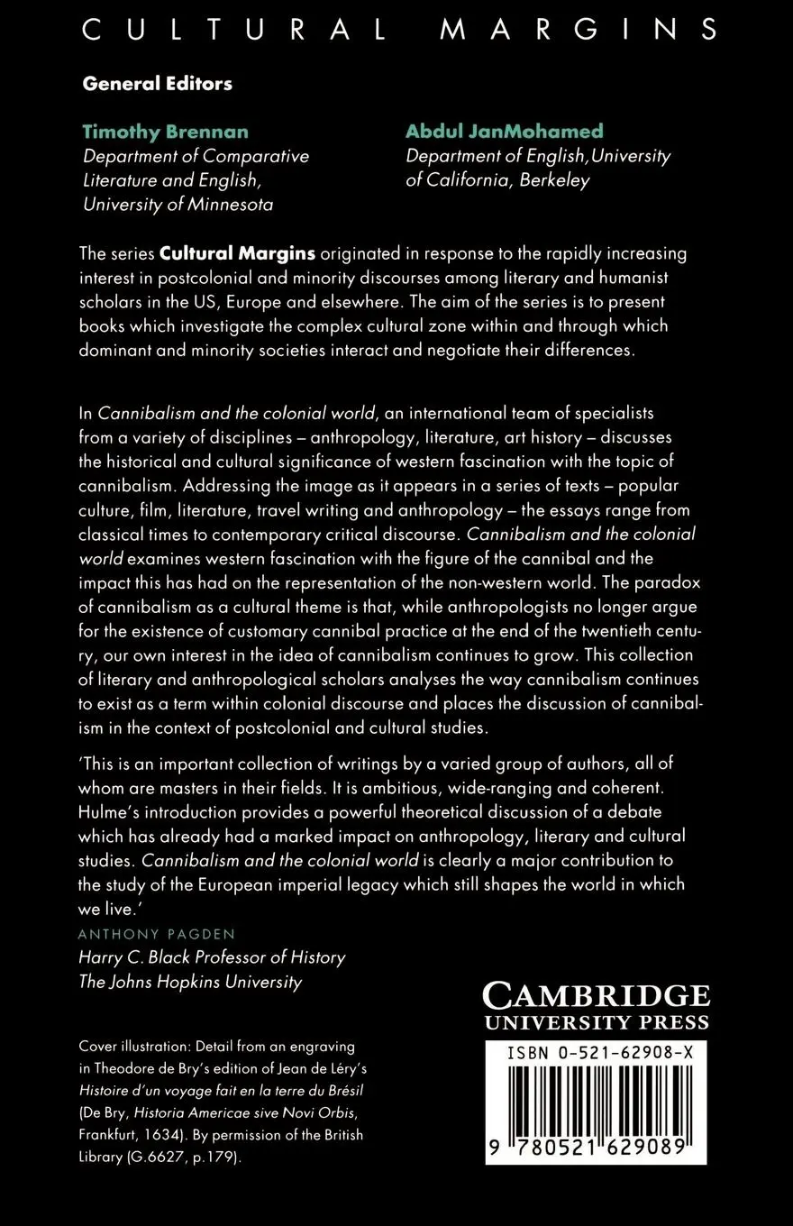 Rückseite: 9780521629089 | Cannibalism and the Colonial World | Francis Barker (u. a.) | Buch