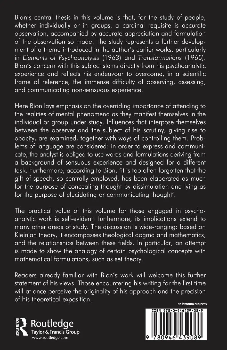 Rückseite: 9780946439089 | Attention and Interpretation | Wilfred R. Bion | Taschenbuch | 1984