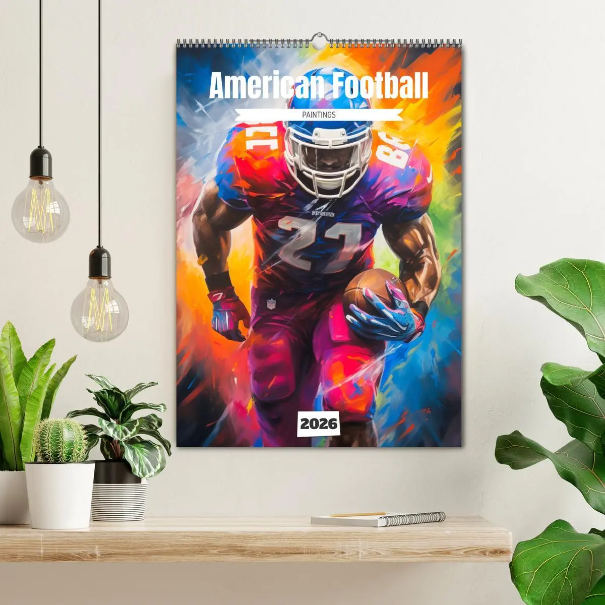 Bild: 9783516309089 | American Football. Paintings (Wandkalender 2026 DIN A2 hoch),...