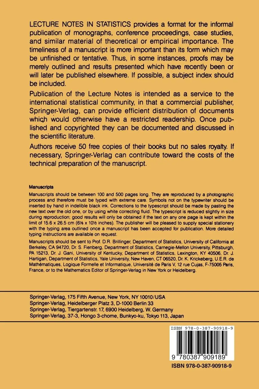 Rückseite: 9780387909189 | Threshold Models in Non-linear Time Series Analysis | H. Tong | Buch