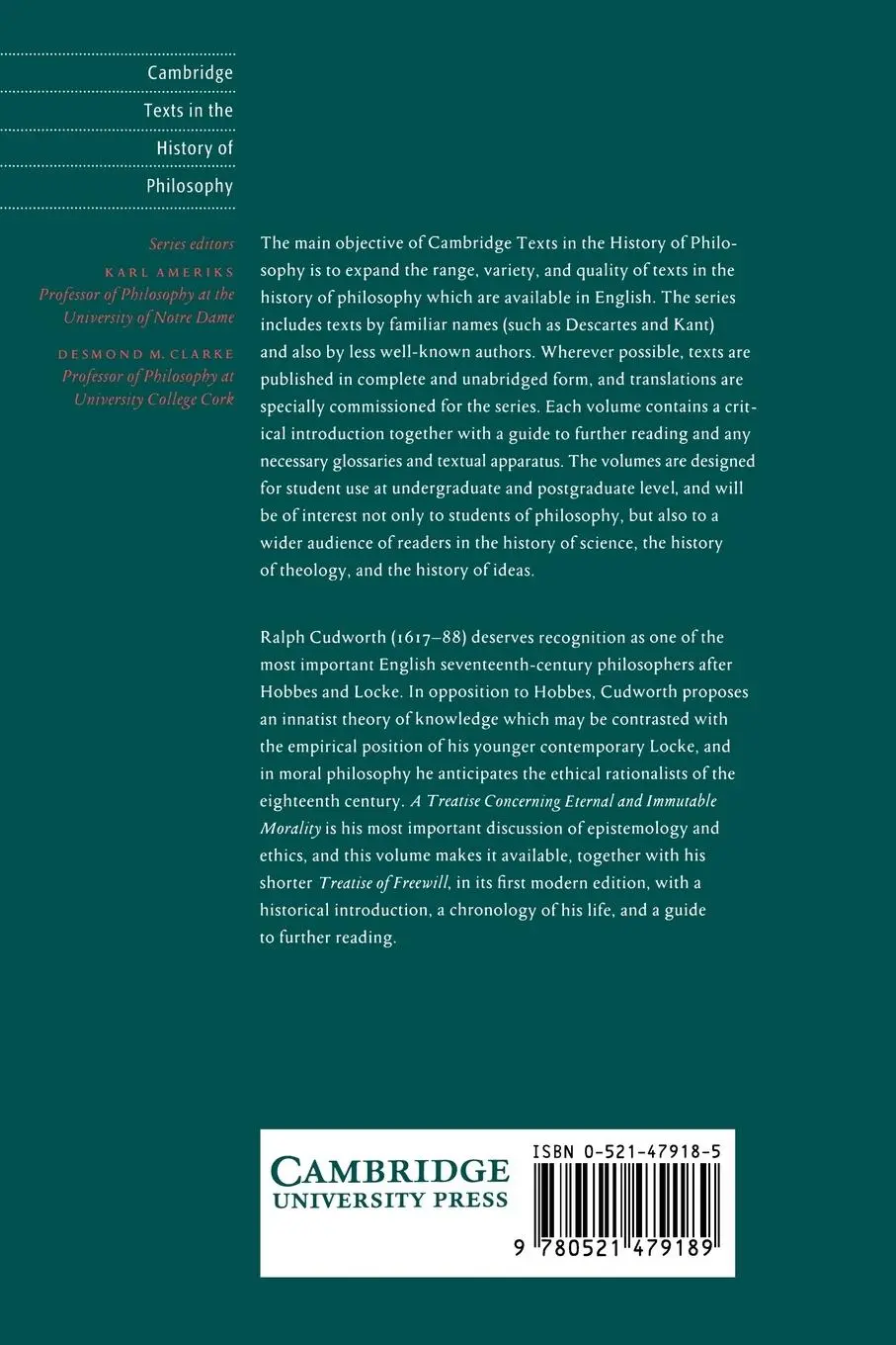 Rückseite: 9780521479189 | Ralph Cudworth | Ralph Cudworth | Taschenbuch | Englisch | 2005