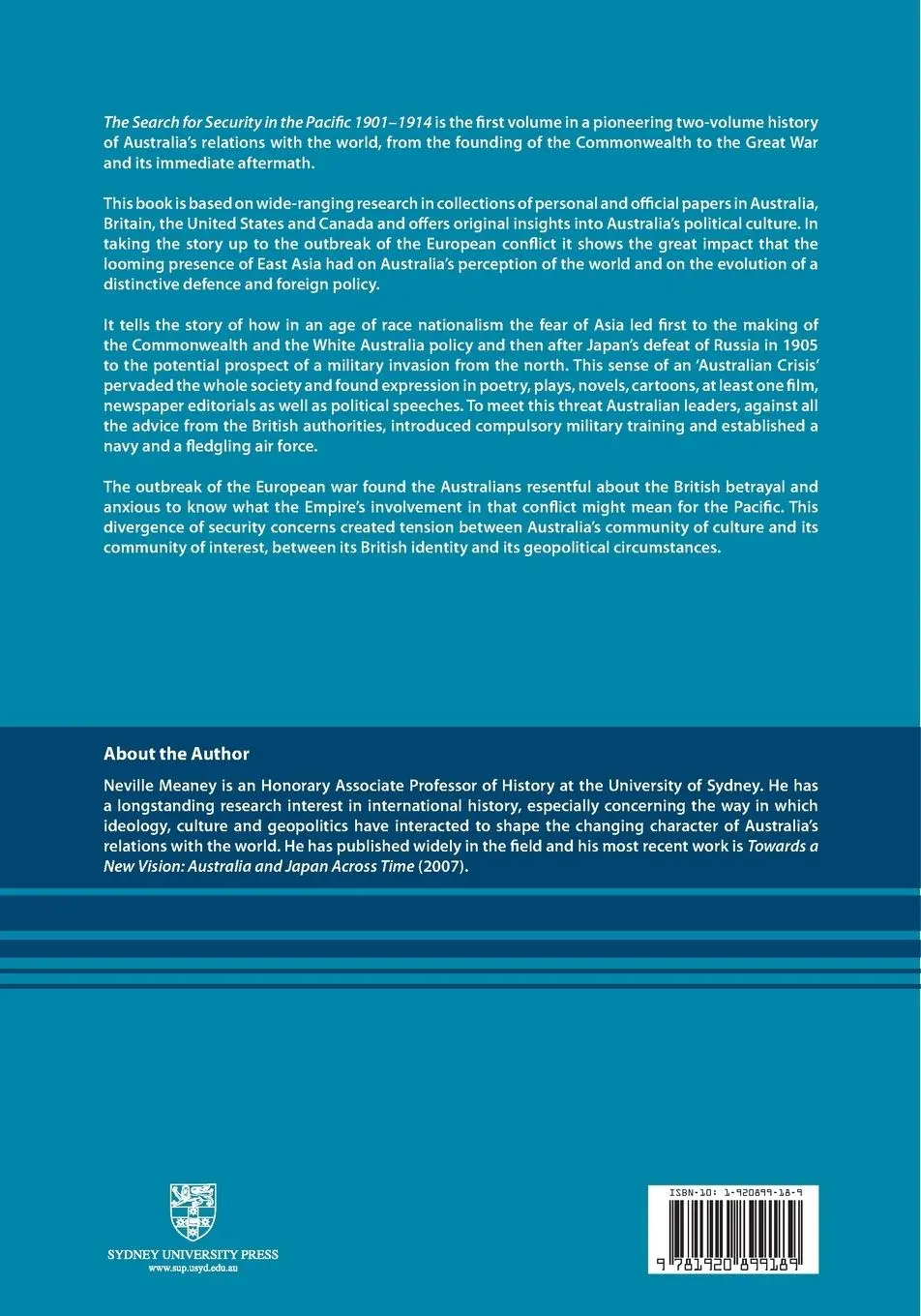 Rückseite: 9781920899189 | The Search for Security in the Pacific 1901-1914 | Neville Meaney