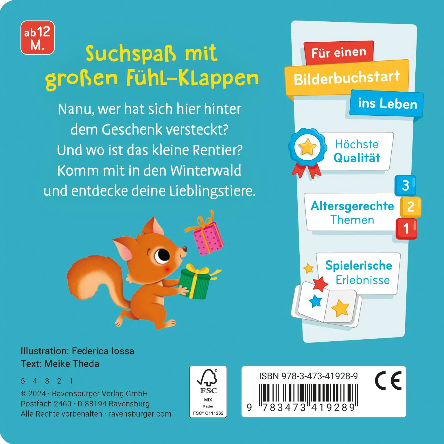 Rückseite: 9783473419289 | Wo bist du, kleines Rentier? | Meike Theda | Buch | Wo bist du ...?