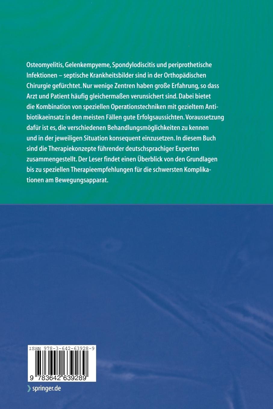 Rückseite: 9783642639289 | Septische Knochen-und Gelenkchirurgie | Christian Hendrich (u. a.) | x