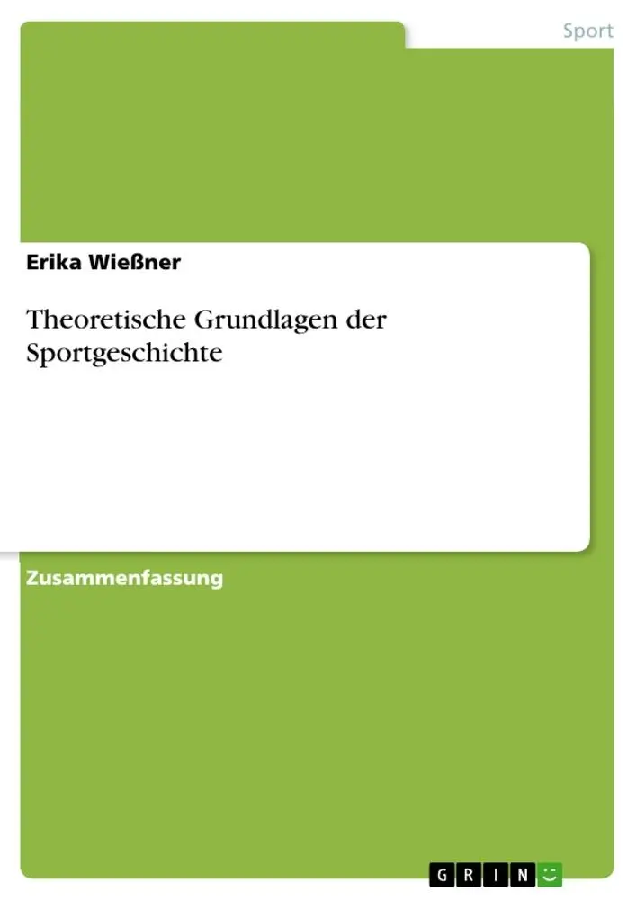 Cover: 9783668309289 | Theoretische Grundlagen der Sportgeschichte | Erika Wießner | Buch