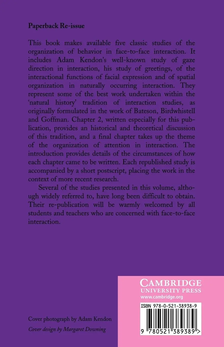 Rückseite: 9780521389389 | Conducting Interaction | Patterns of Behavior in Focused Encounters