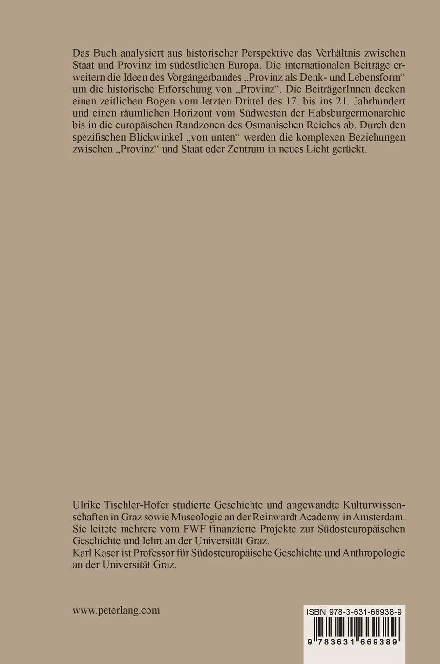 Rückseite: 9783631669389 | Provincial Turn | Karl Kaser (u. a.) | Buch | Gebunden | Deutsch