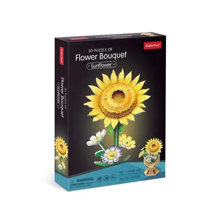Cover: 7640409429489 | CUBICFUN - 3D Puzzle Blumentopf Sonnenblume 102 T | Spiel | 663303