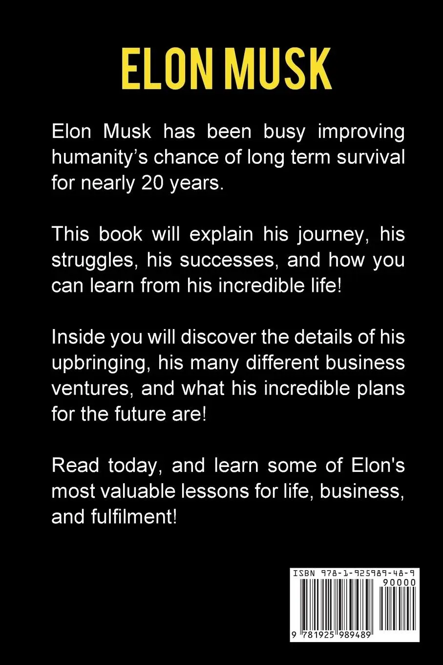 Rückseite: 9781925989489 | Elon Musk | Andrew Knight | Taschenbuch | Kartoniert / Broschiert