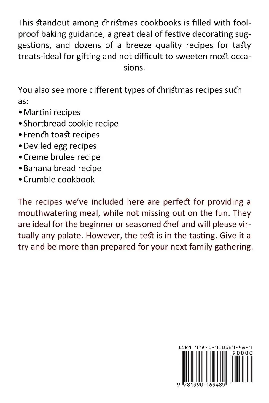 Rückseite: 9781990169489 | Christmas Cookies Recipes | Gilbert Arnold | Taschenbuch | Englisch
