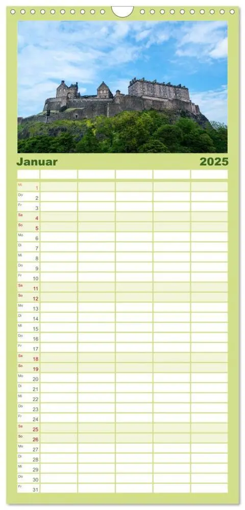 Bild: 9783457109489 | Familienplaner 2025 - Quer durch Schottland mit 5 Spalten...