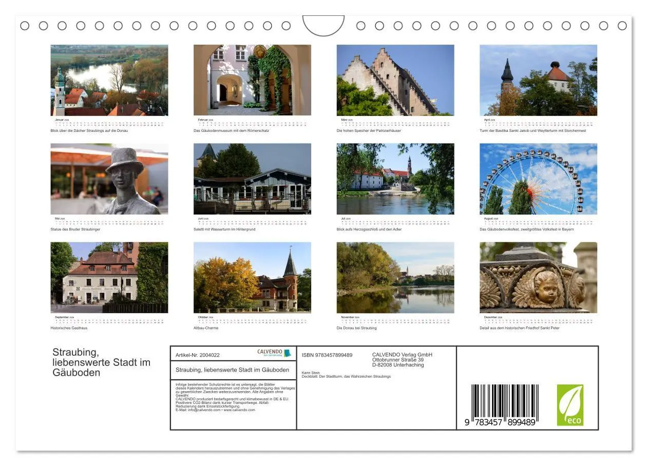 Bild: 9783457899489 | Straubing, liebenswerte Stadt im Gäuboden (Wandkalender 2026 DIN A4...