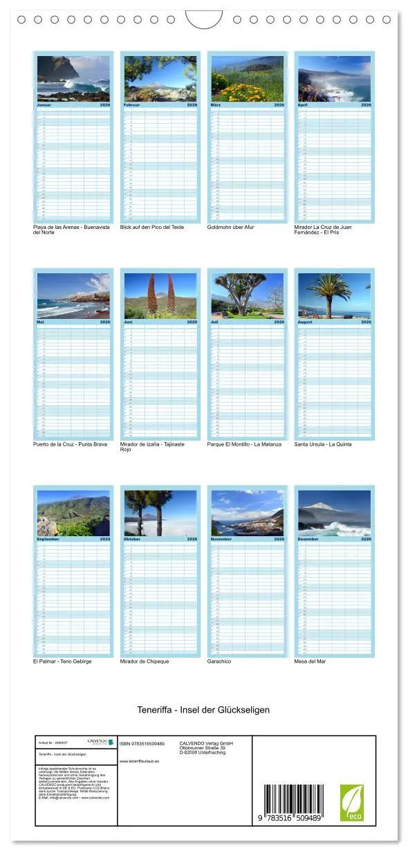 Bild: 9783516509489 | Familienplaner 2026 - Teneriffa - Insel der Glückseligen mit 5...