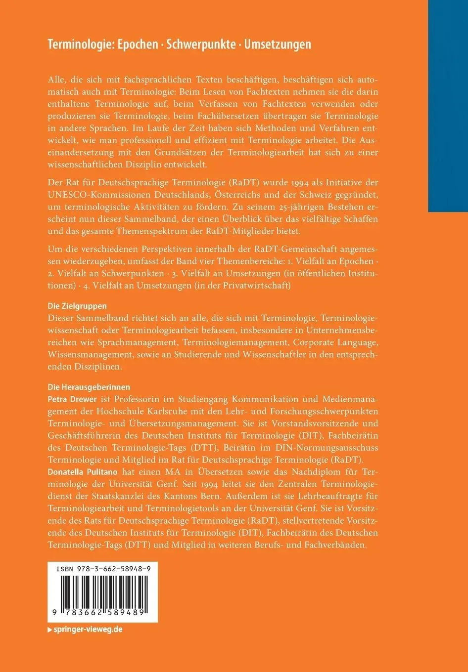 Rückseite: 9783662589489 | Terminologie : Epochen - Schwerpunkte - Umsetzungen | Pulitano (u. a.)