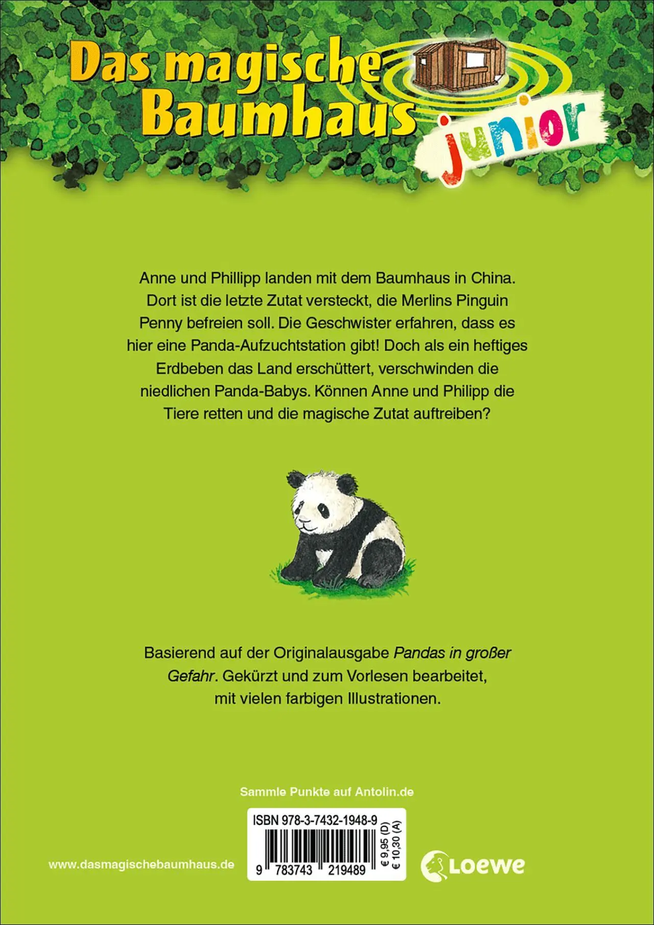 Rückseite: 9783743219489 | Das magische Baumhaus junior (Band 41) - Rettung für die Panda-Babys
