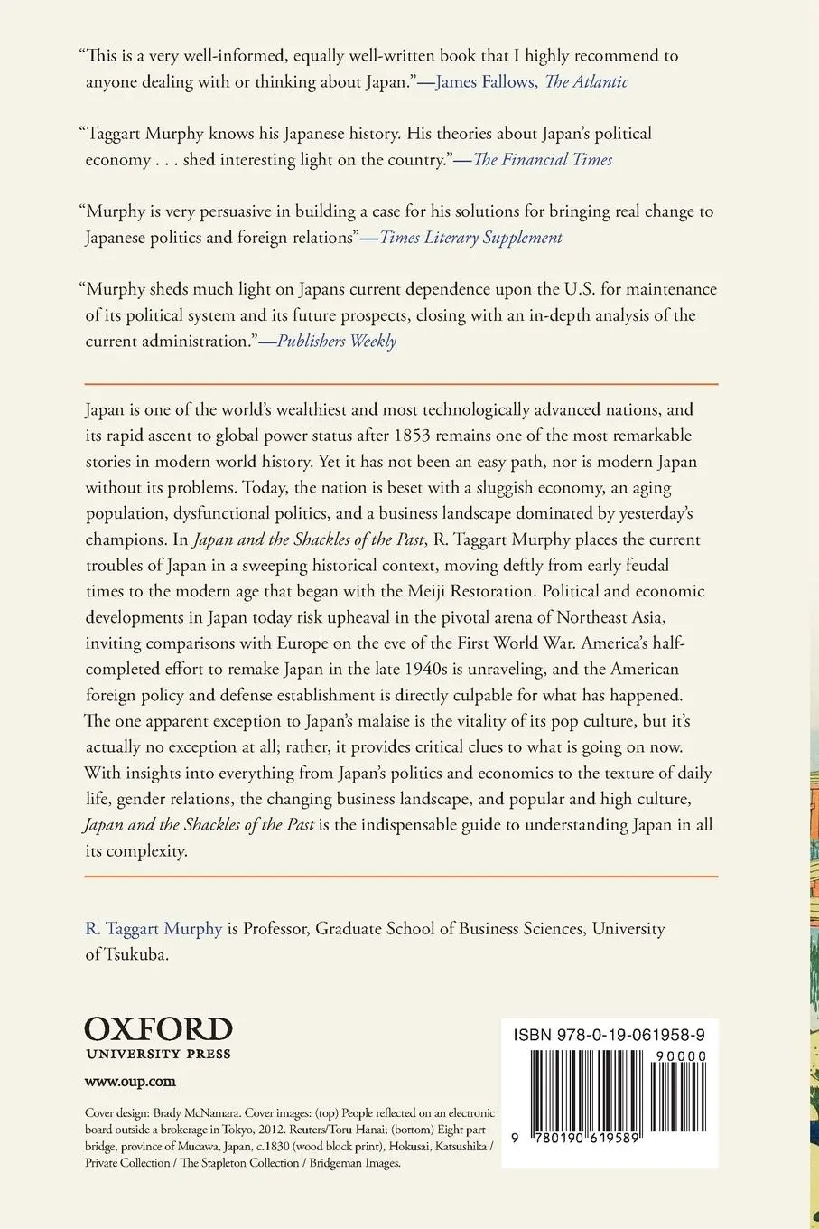 Rückseite: 9780190619589 | Japan and the Shackles of the Past | R. Taggart Murphy | Taschenbuch