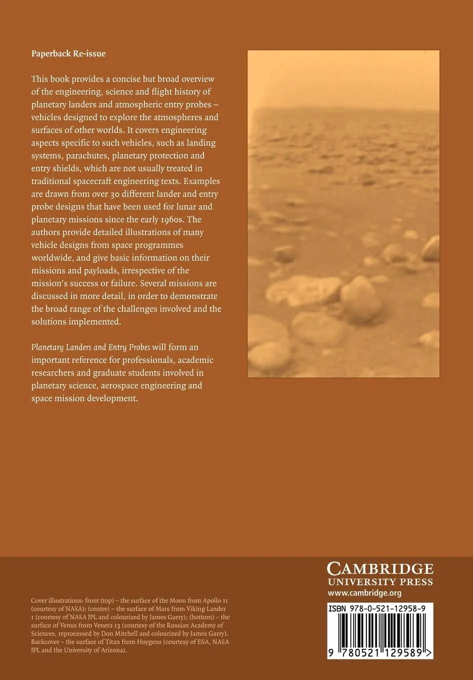 Rückseite: 9780521129589 | Planetary Landers and Entry Probes | Andrew Ball (u. a.) | Taschenbuch