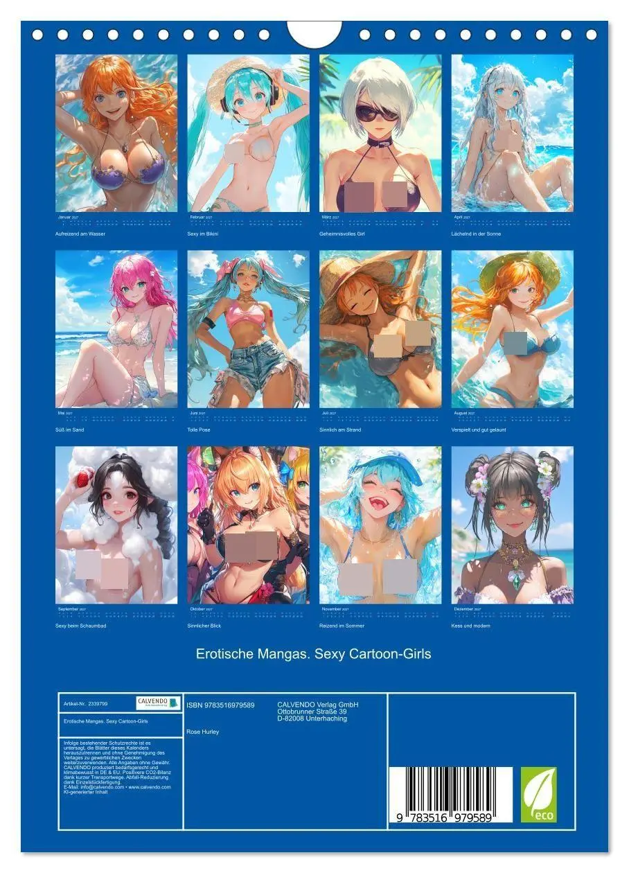 Bild: 9783516979589 | Erotische Mangas. Sexy Cartoon-Girls (Wandkalender 2027 DIN A4...